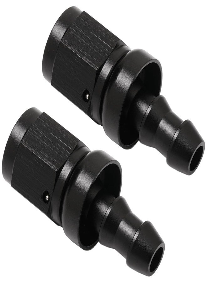 Podavelle 4AN Straight Push Lock Hose Fitting End Adapter Aluminum Black 2PCS - Image 3